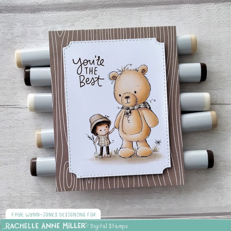 'Camping with Bear' Digital Stamp