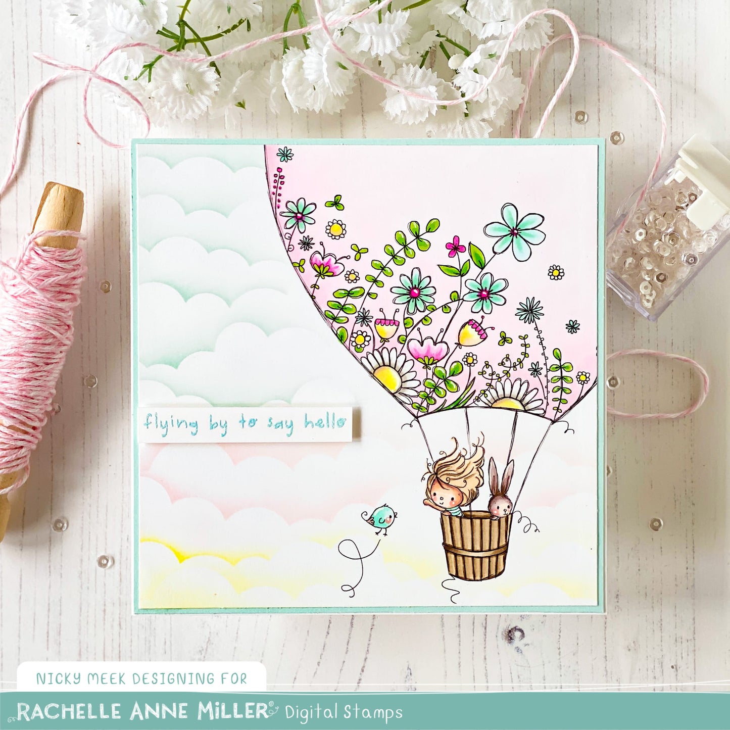 'Hot Air Balloon' Digital Stamp