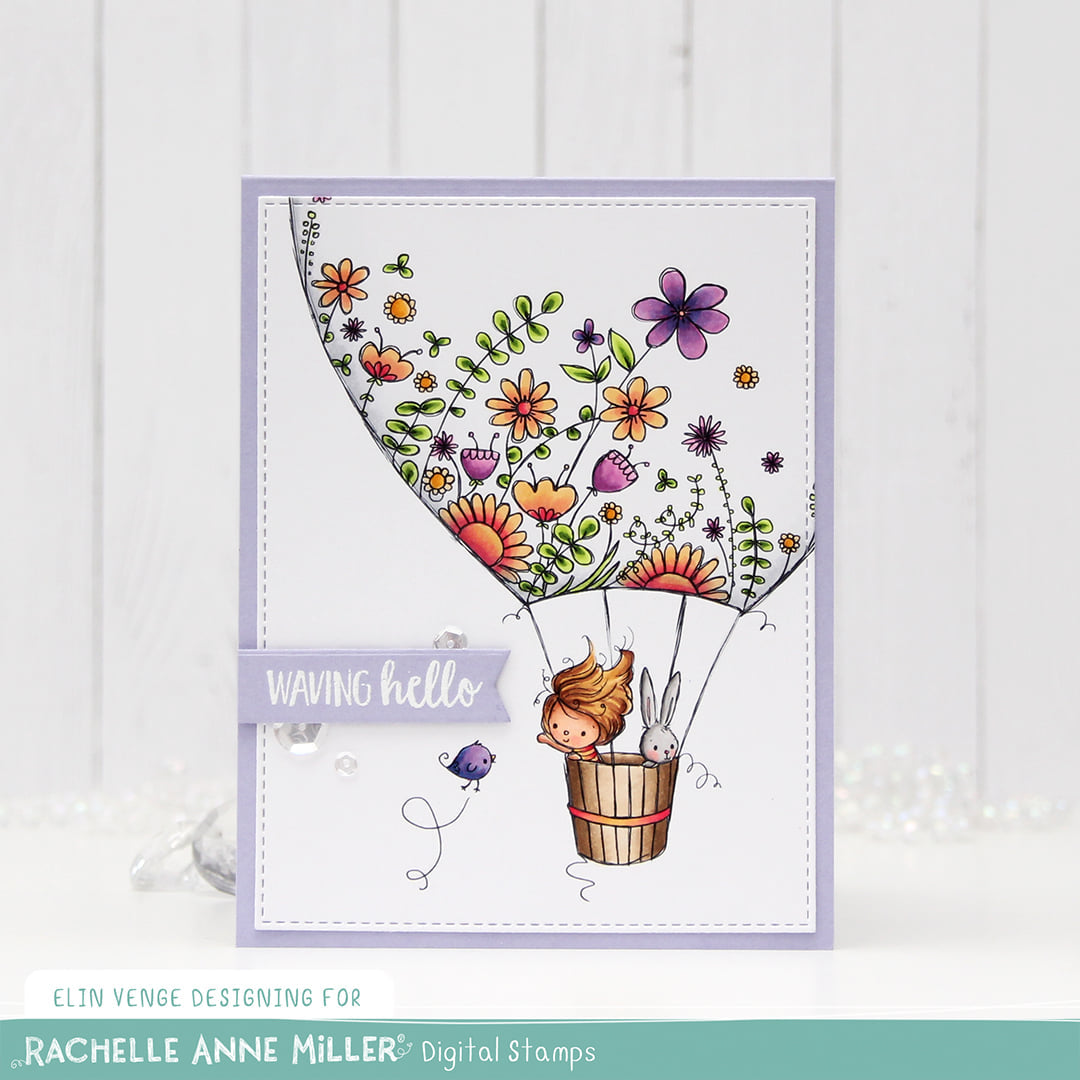 'Hot Air Balloon' Digital Stamp