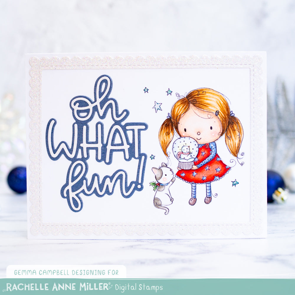 'Kitty Snowglobe' Digital Stamp