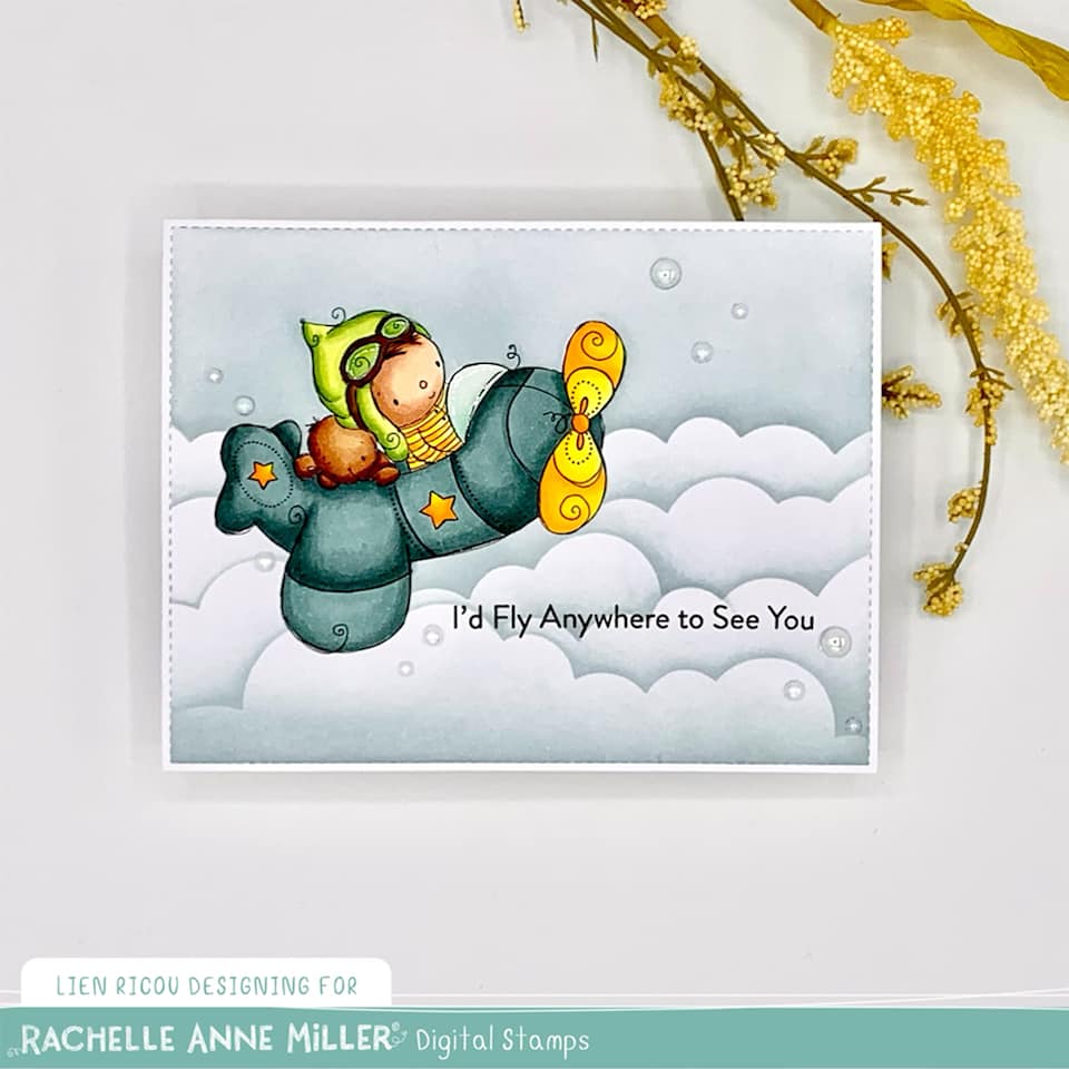 'Little Pilot' Digital Stamp