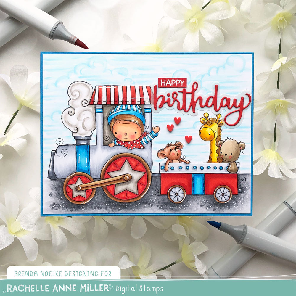 'Animal Train' Digital Stamp