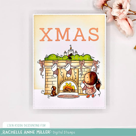 'Fireside' Christmas Digital Stamp