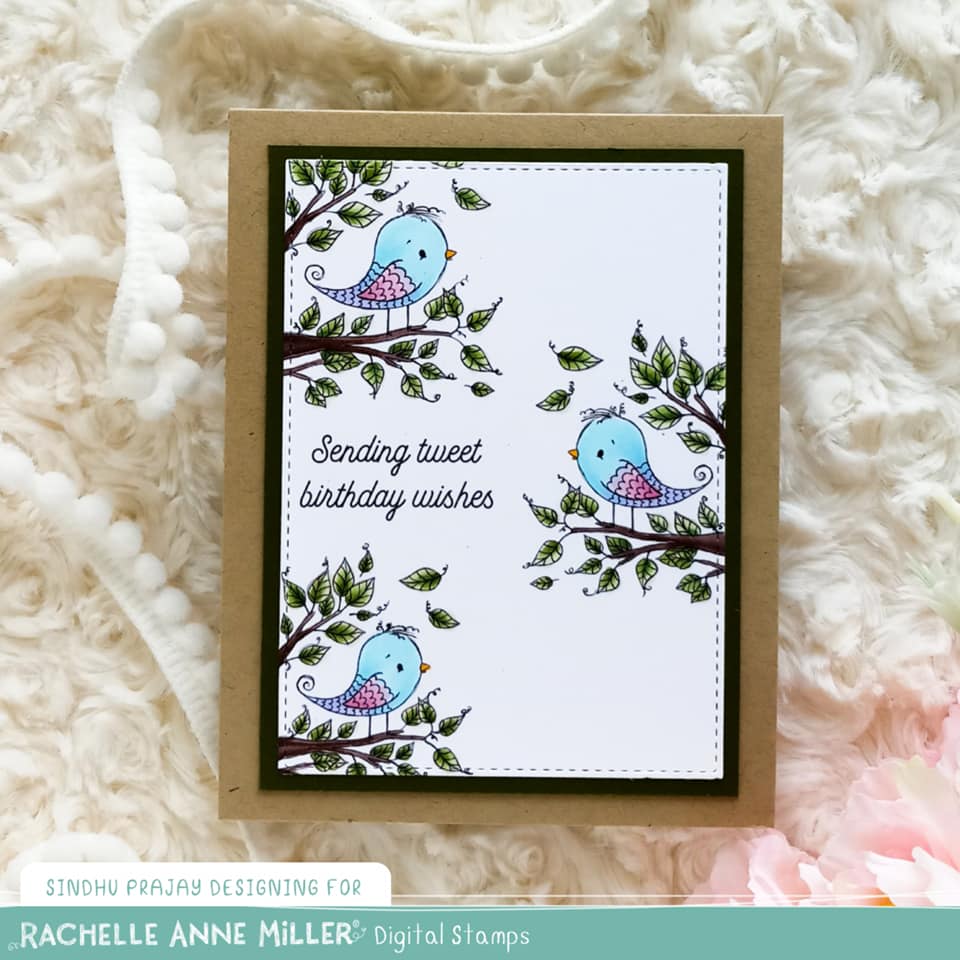 'Pretty Bird' Digital Stamp