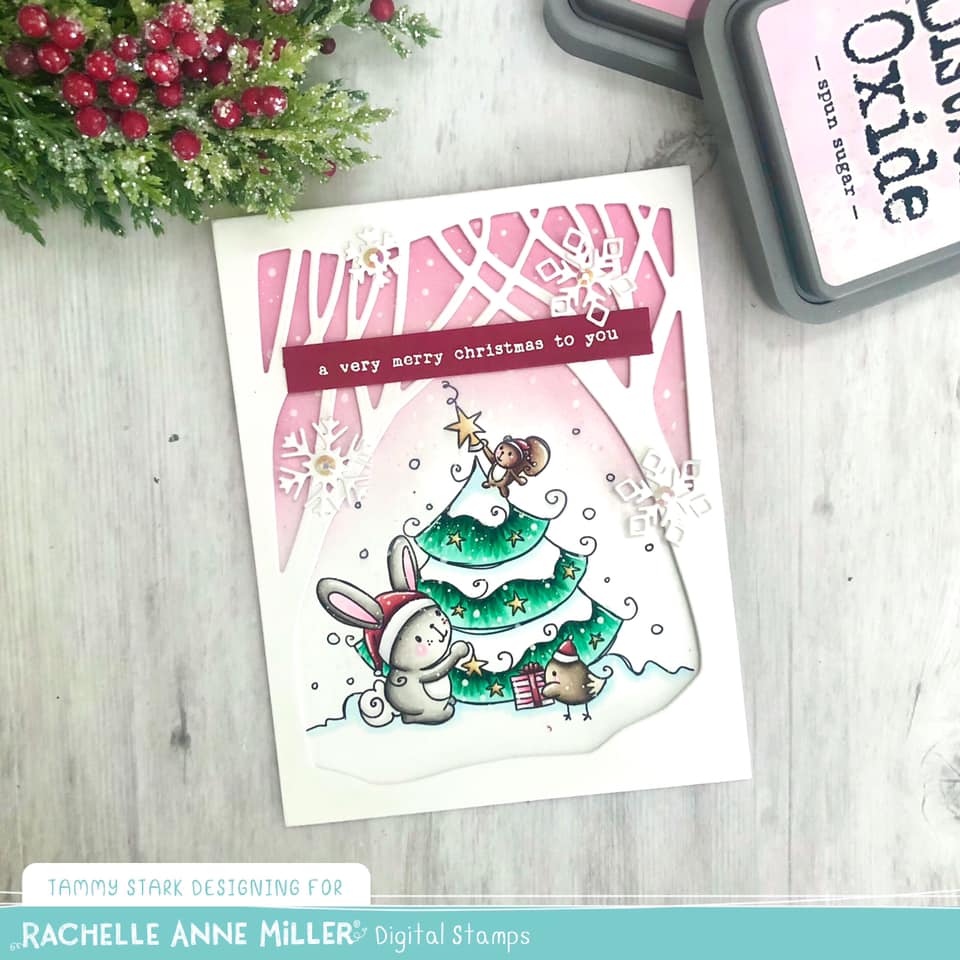 'Animal Tree' Christmas Digital Stamp