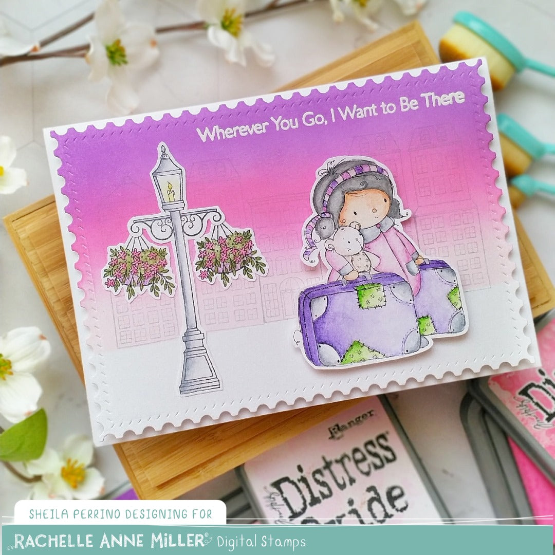 'Teddy Travels' Digital Stamp