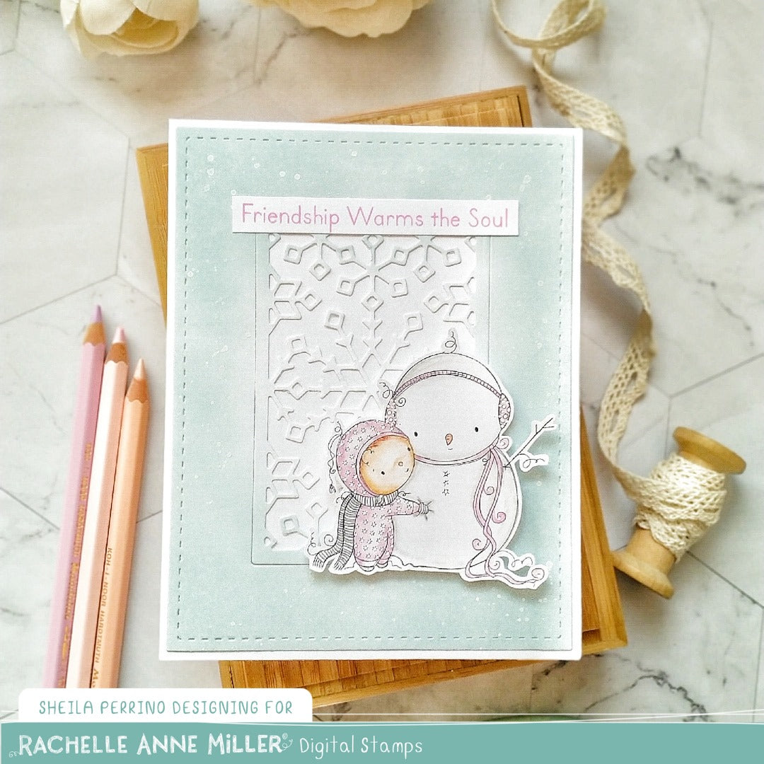'Snowman Hug' Christmas Digital Stamp