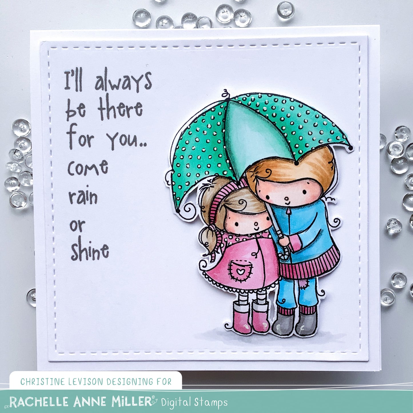 'Rainy Day Friends' Digital Stamp