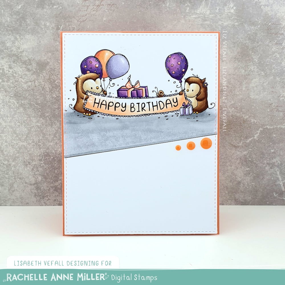 'Birthday Owls' Digital Stamp