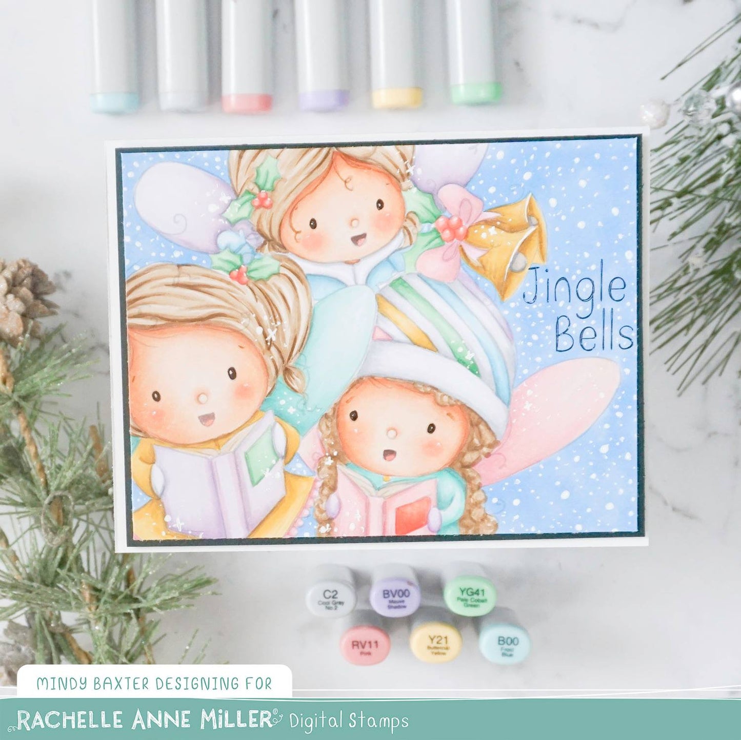 'Fairy Christmas Carols' Scene Creator Digital Stamp