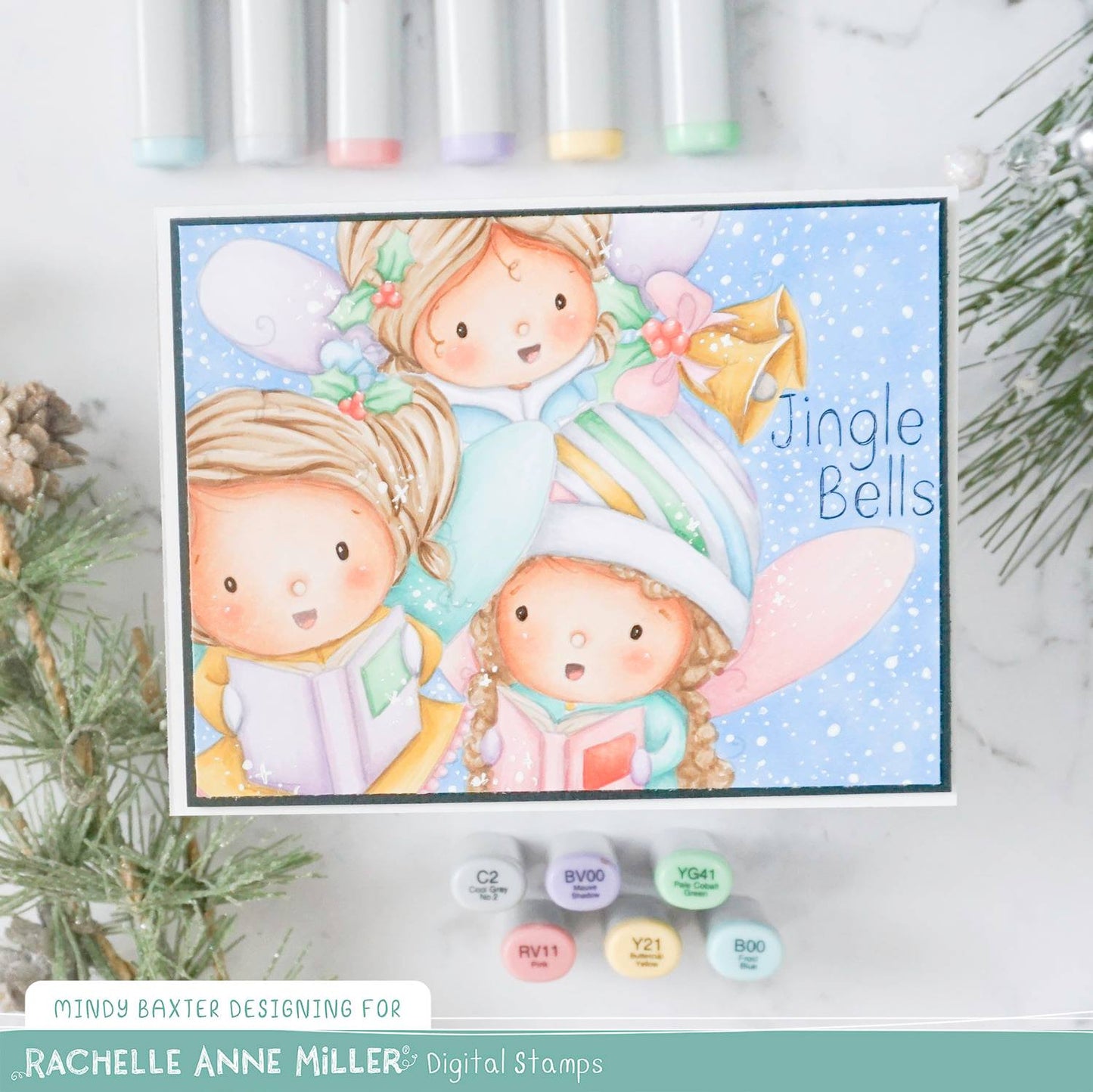 'Fairy Christmas Carols'  Scene Creator Digital Stamp