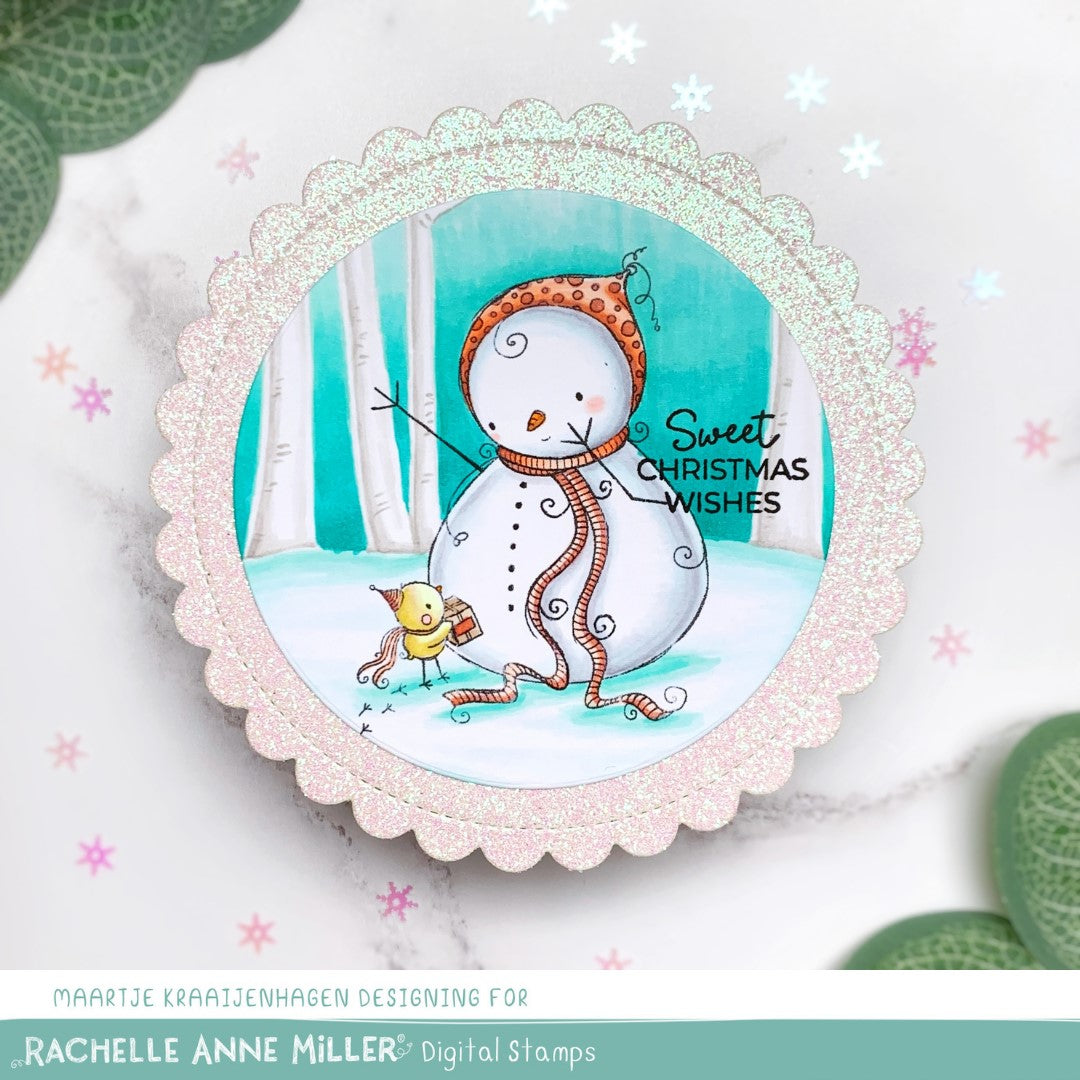 'Snowman's Gift' Digital Stamp
