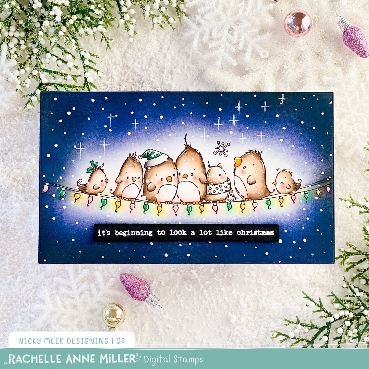 'Holiday Birds' Digital Stamp