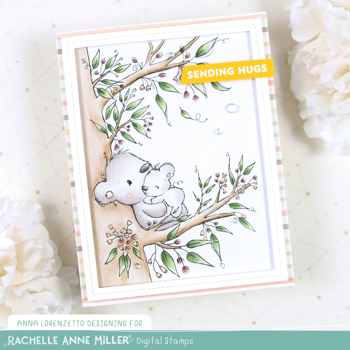 'Cuddling Koalas' Digital Stamp