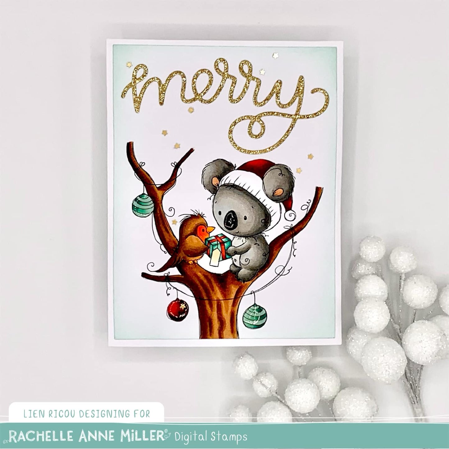 'Kookaburra & Koala Christmas' Digital Stamp