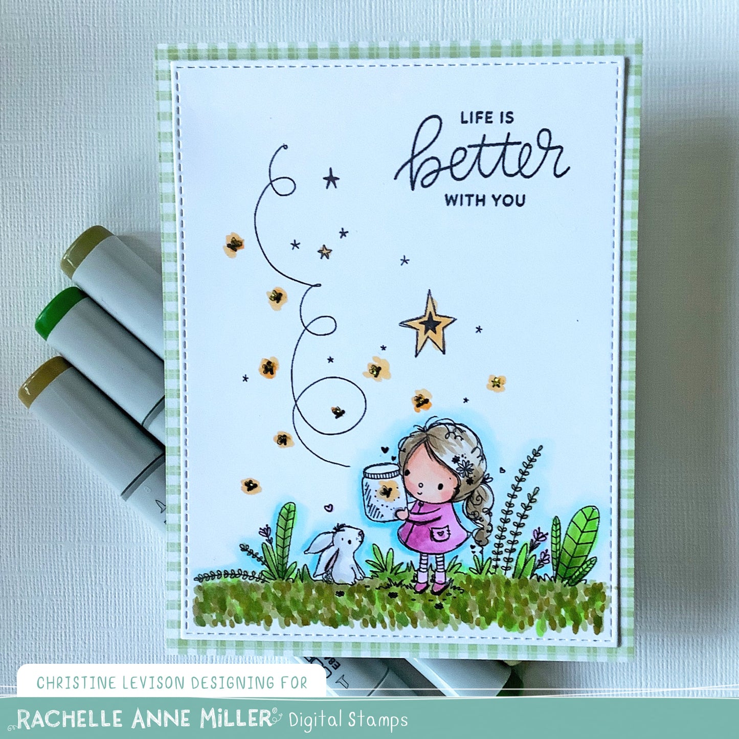 'Chasing Fireflies' Digital Stamp