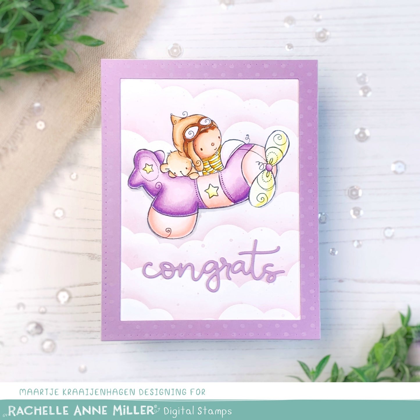 'Little Pilot' Digital Stamp