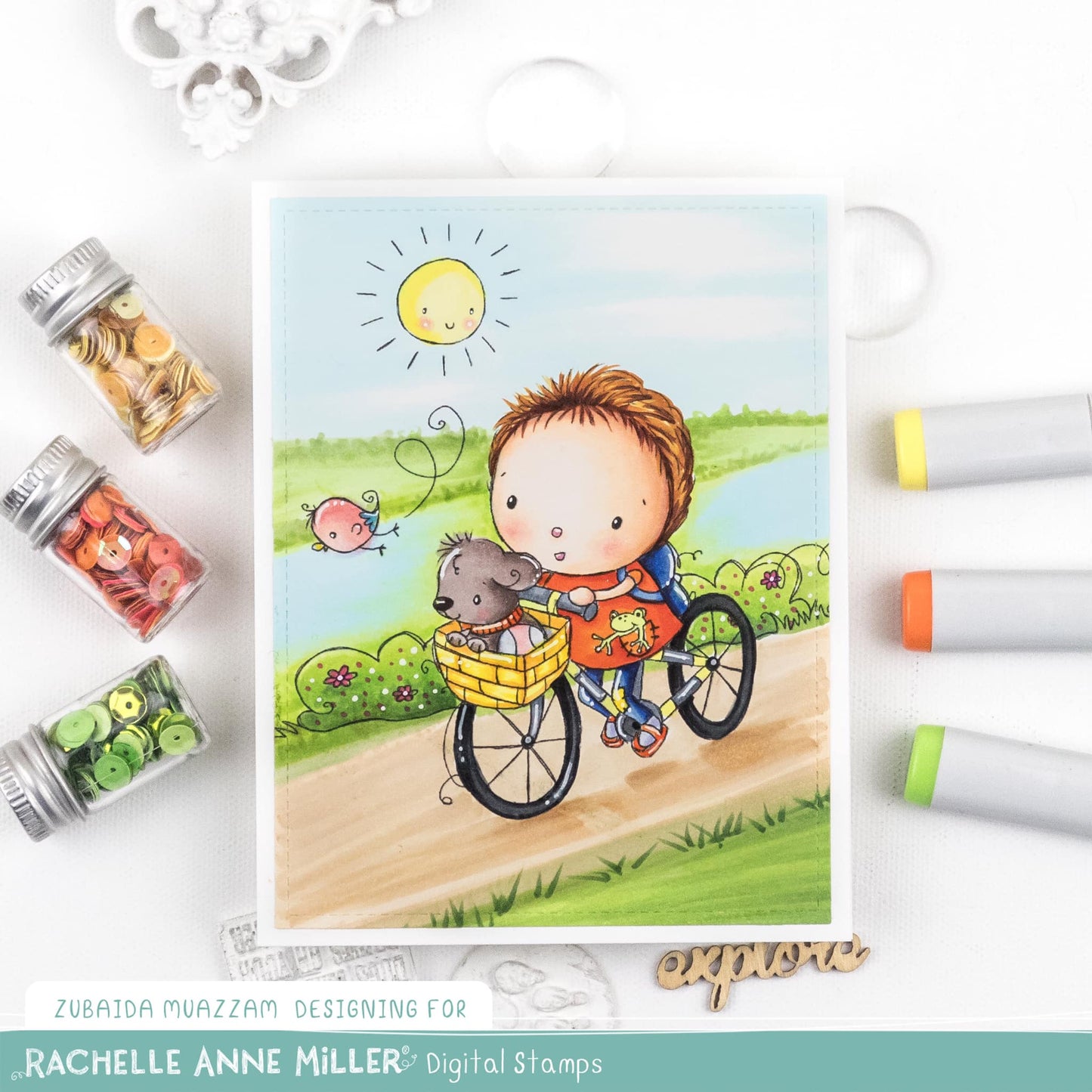 'Bike Ride' Digital Stamp