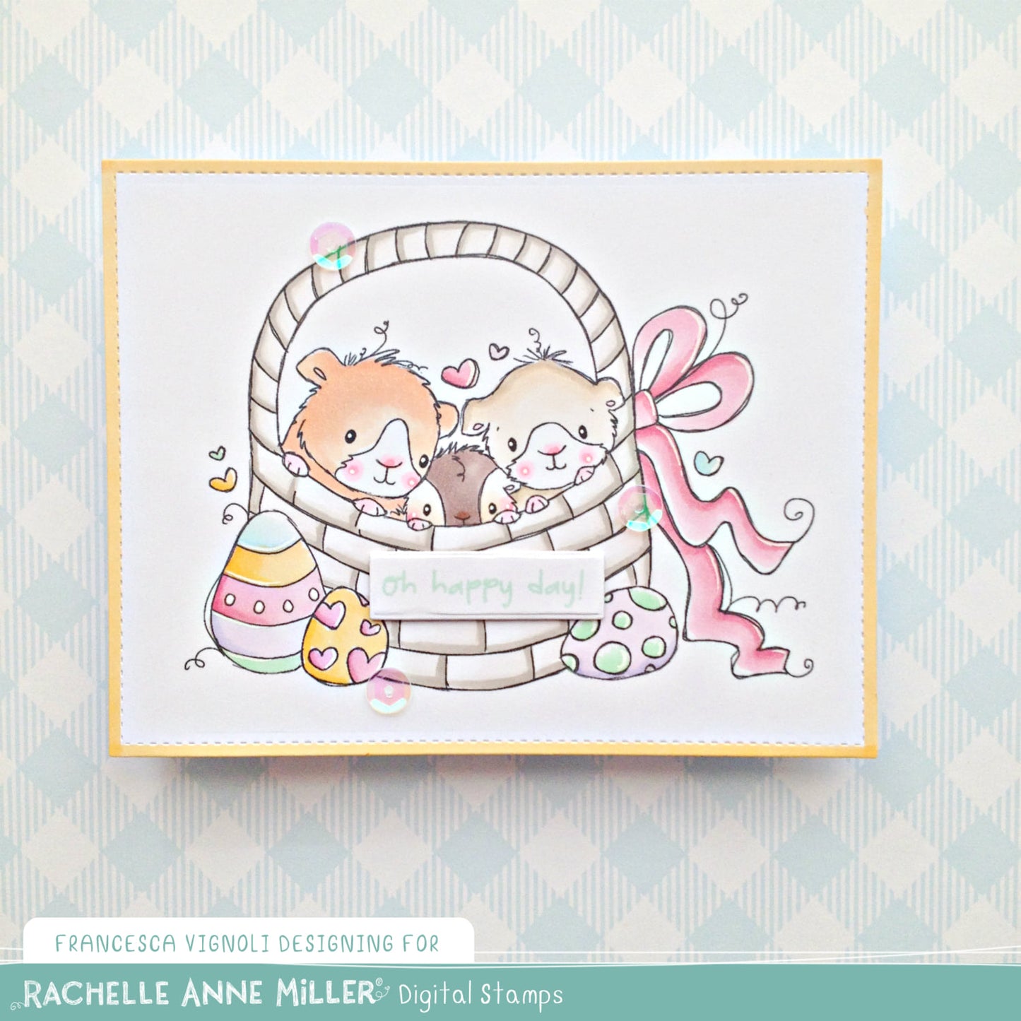 'Easter Guinea Pigs' Digital Stamp