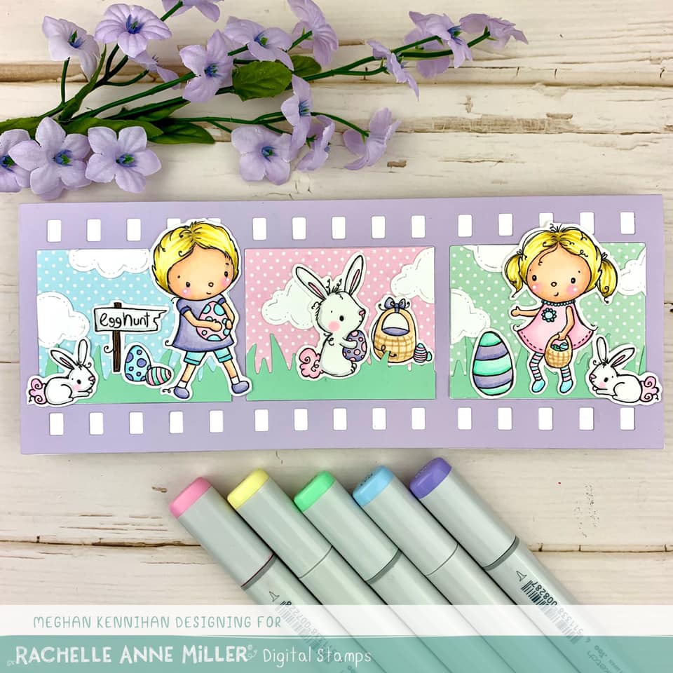 'Hoppy Easter' Scene Creator Digital Stamp