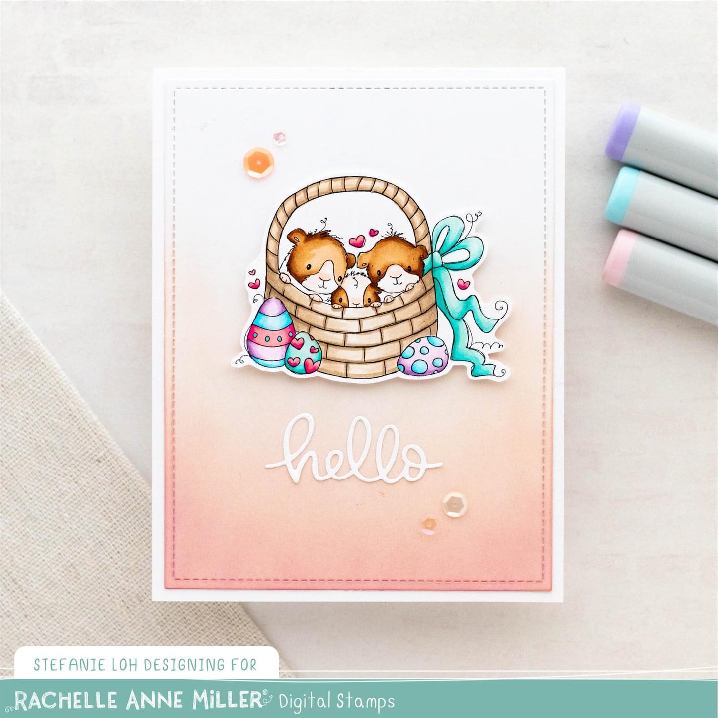 'Easter Guinea Pigs' Digital Stamp