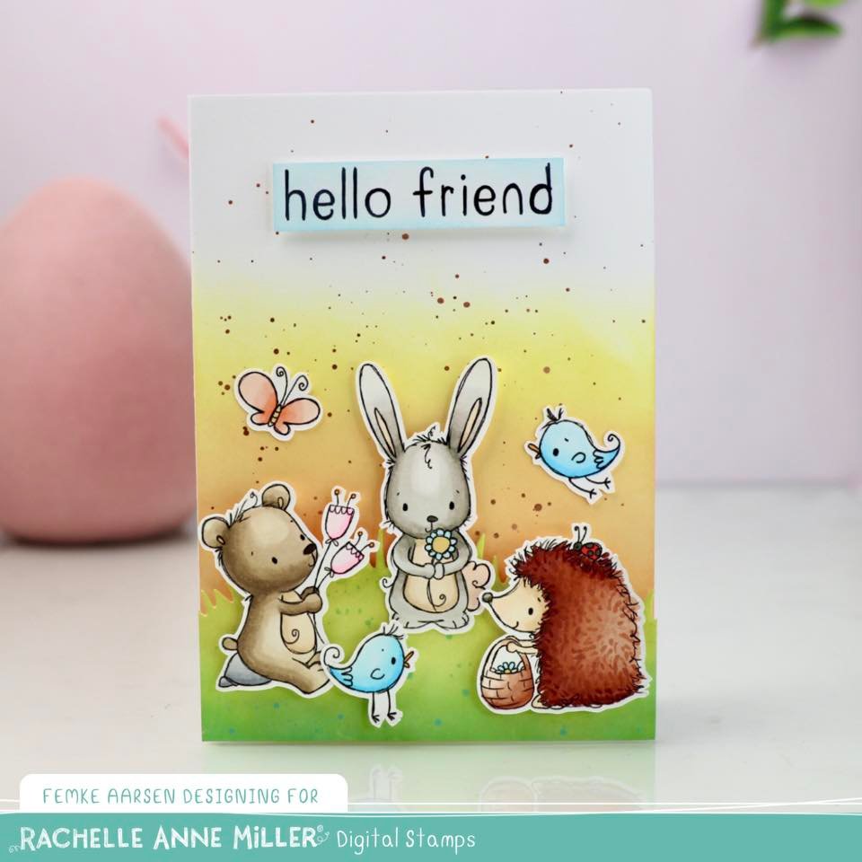 'Garden Friends' Scene Creator Digital Stamp