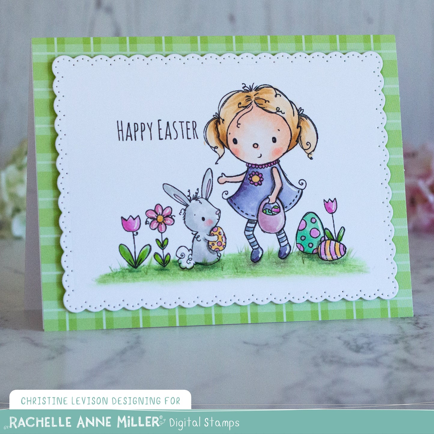 'Hoppy Easter' Scene Creator Digital Stamp