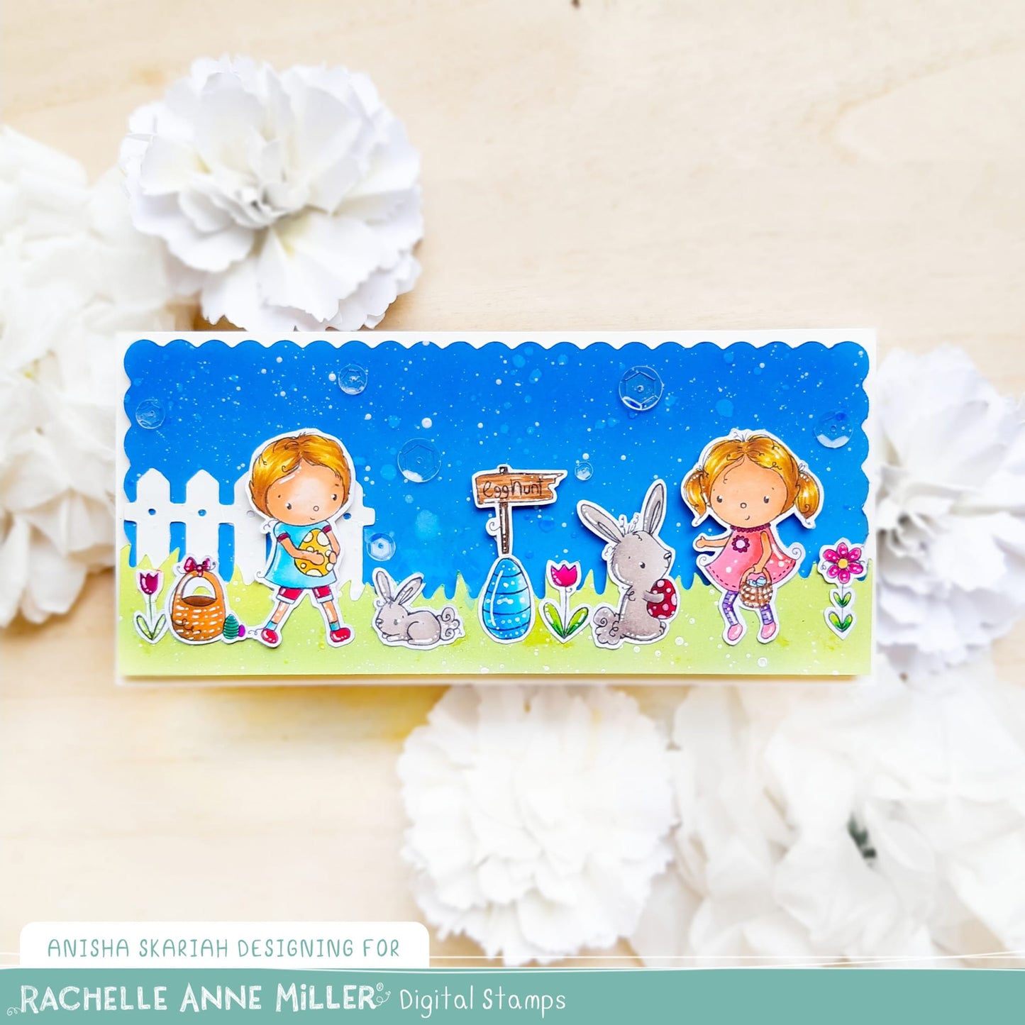 'Hoppy Easter' Scene Creator Digital Stamp