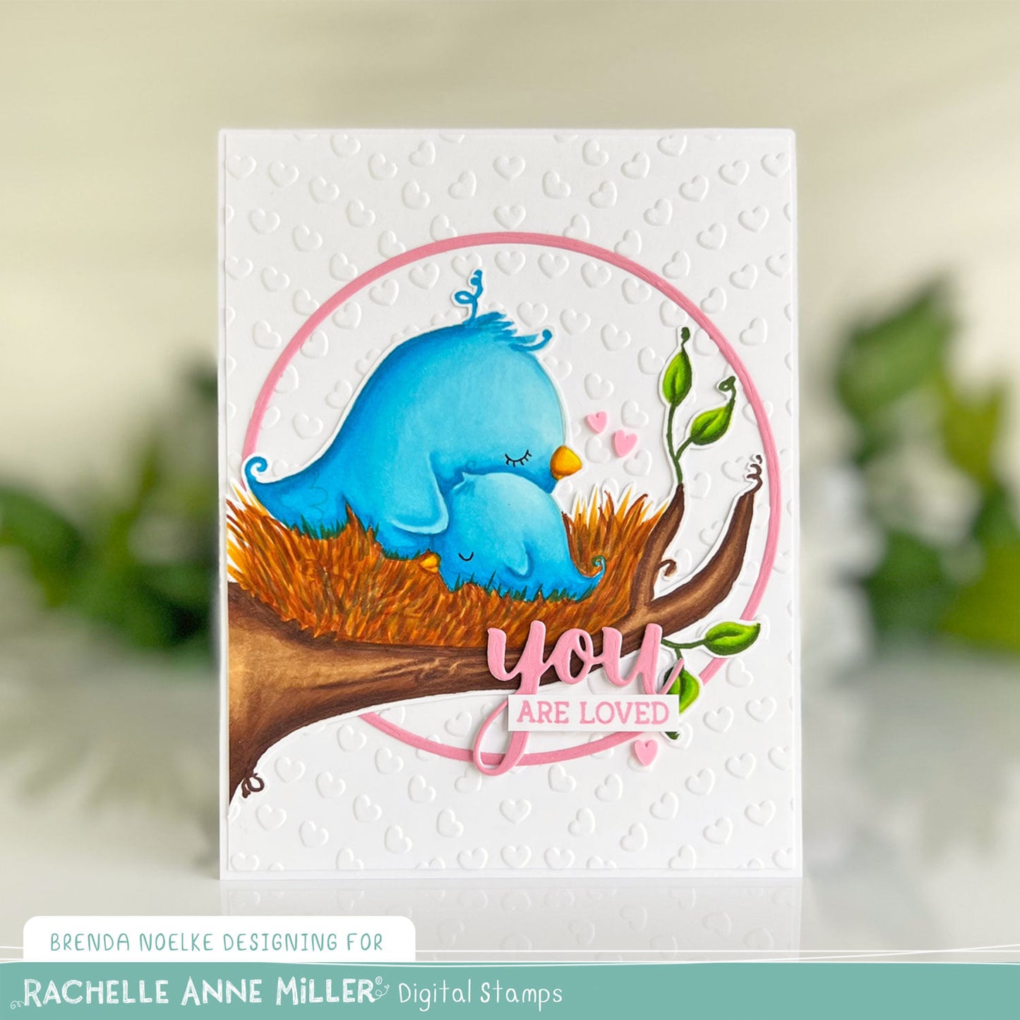 'Mother and Baby Bird' Digital Stamp