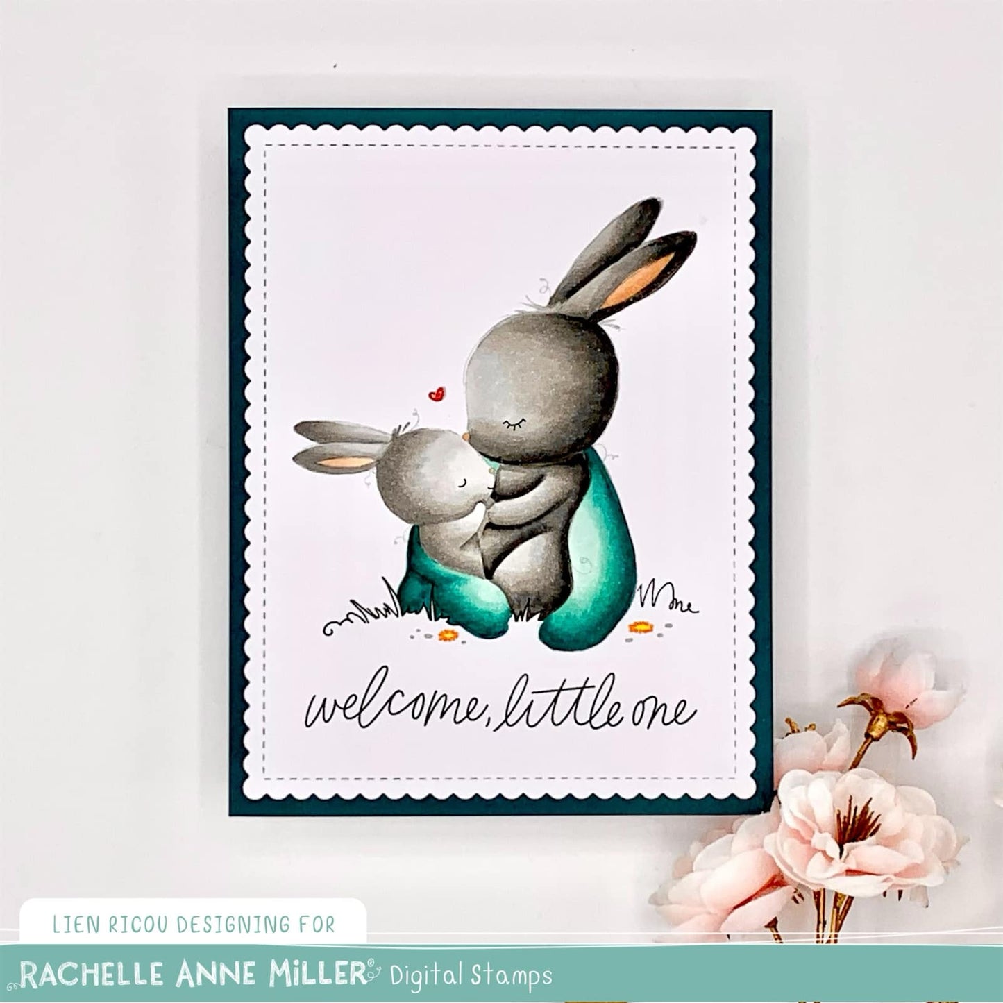 'Mother and Baby Bunny' Digital Stamp