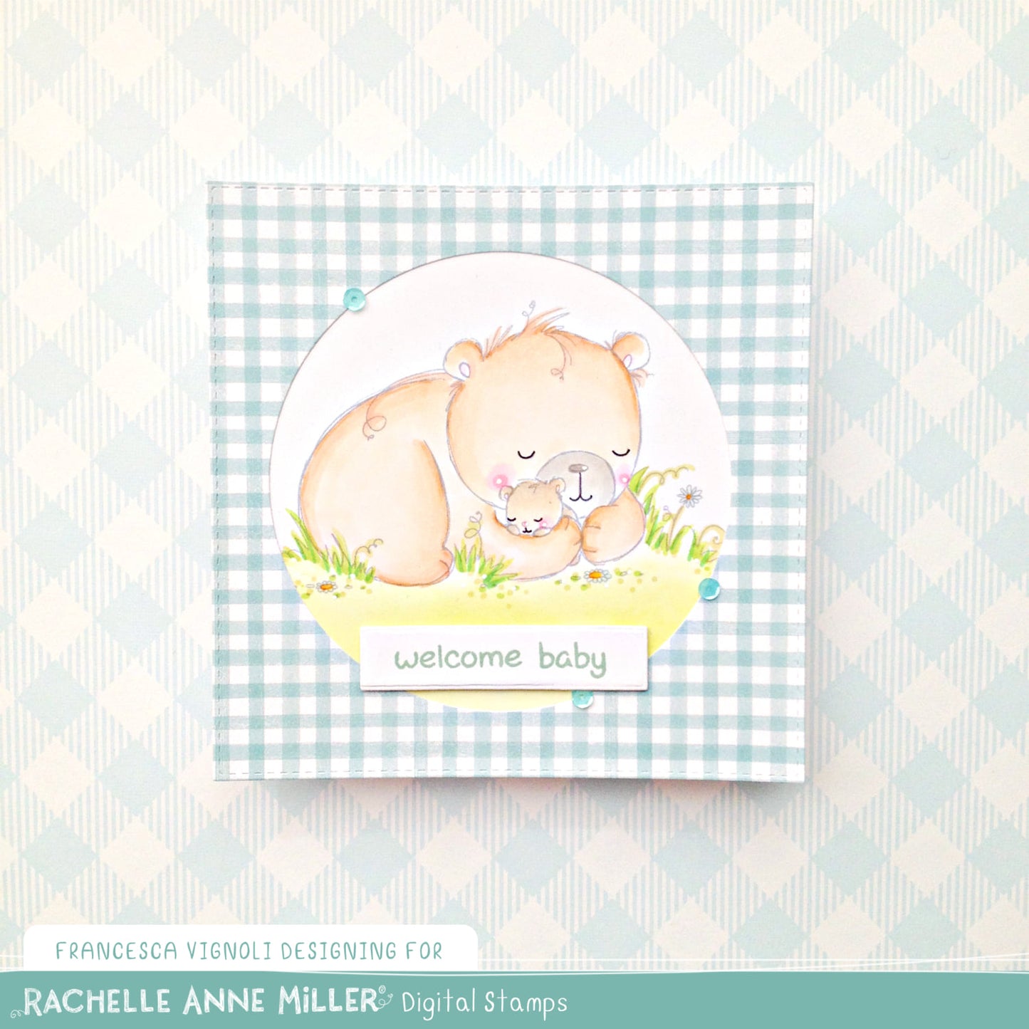 'Mother and Baby Bear' Digital Stamp