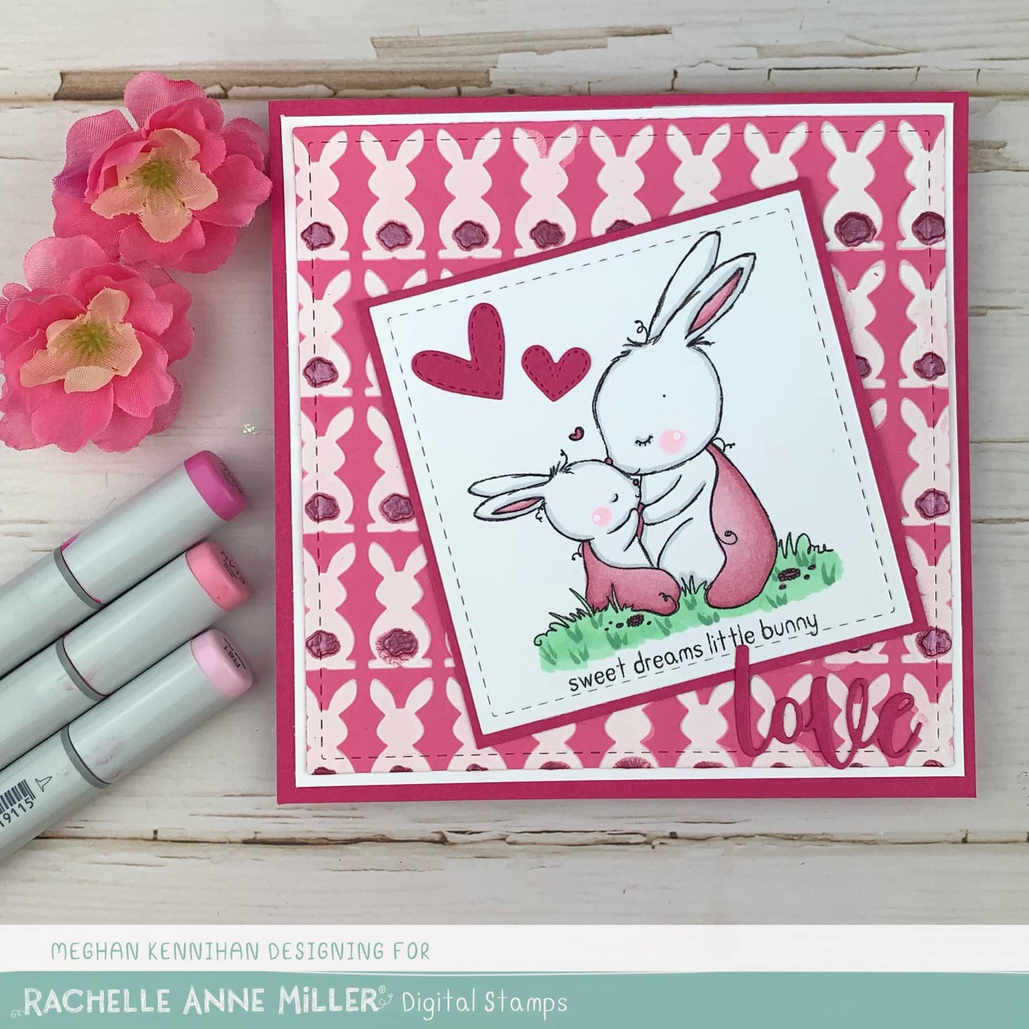 'Mother and Baby Bunny' Digital Stamp