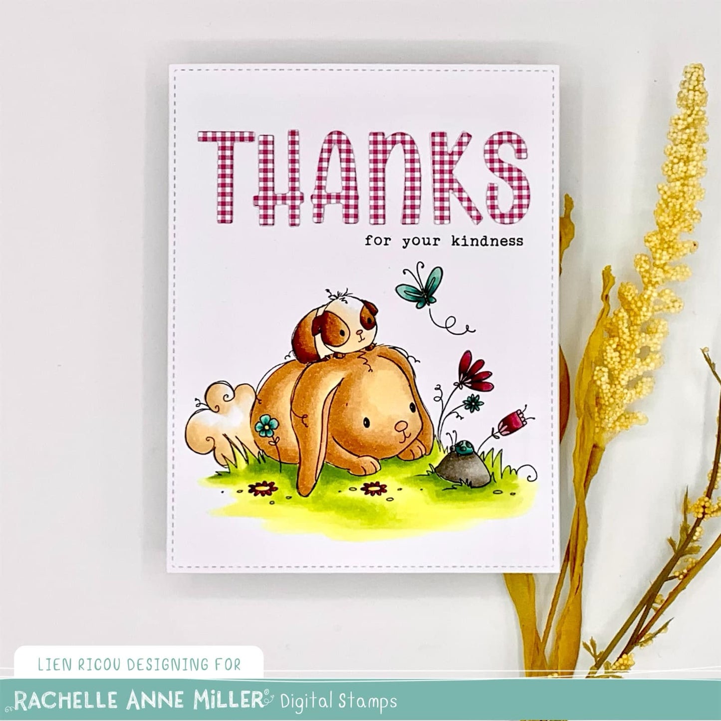 'Bunny & Guinea: Ladybug' Digital Stamp