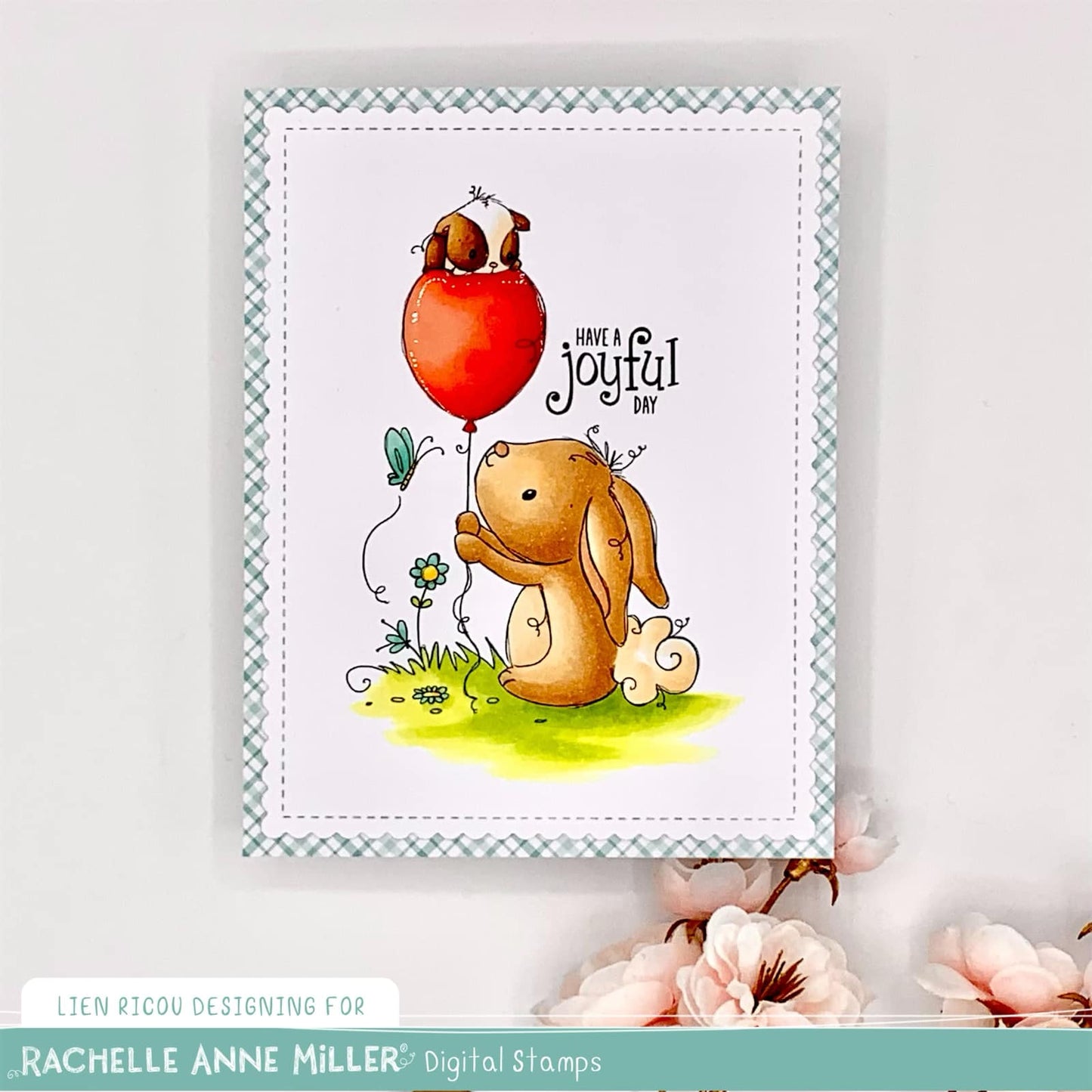'Bunny & Guinea: Balloon' Digital Stamp