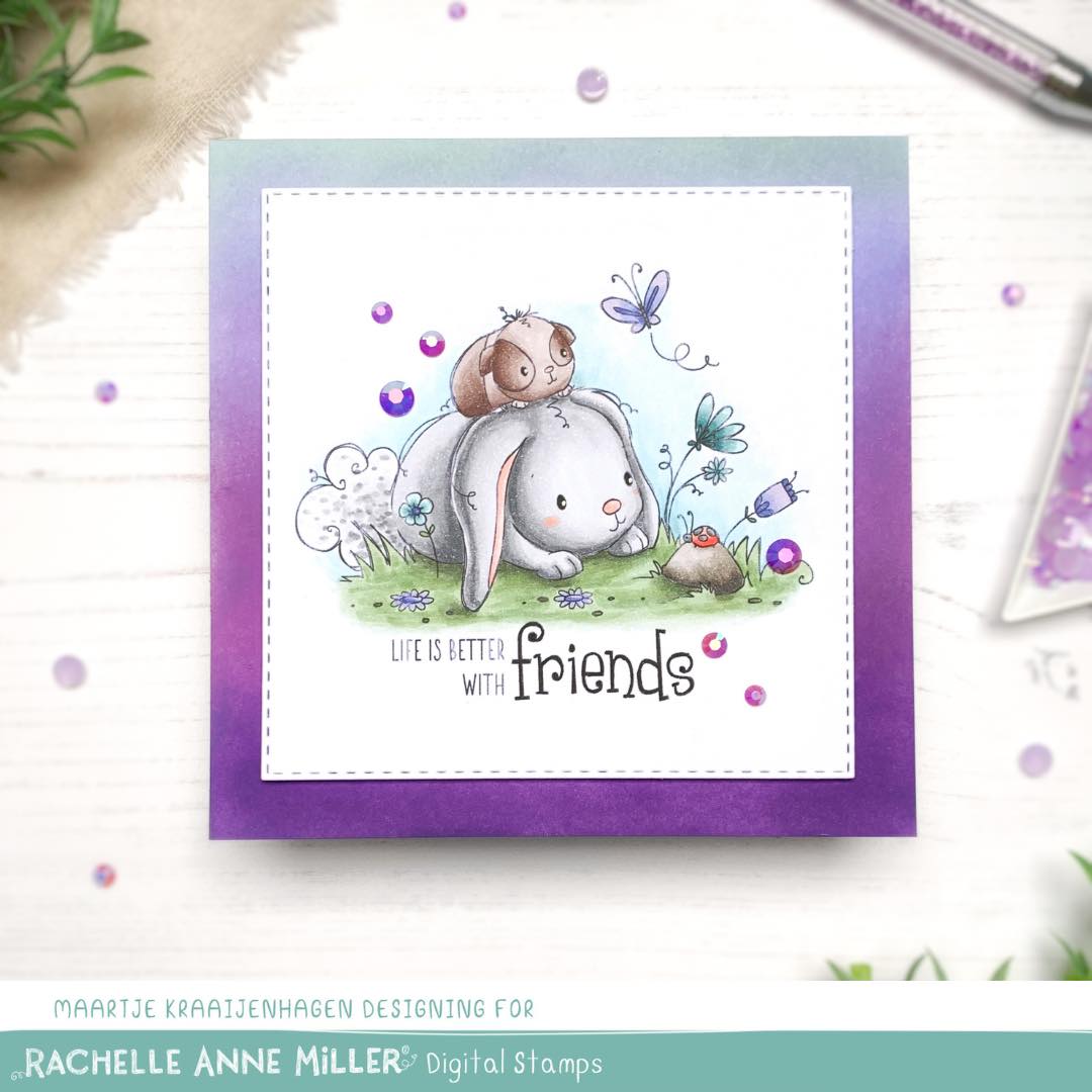 'Bunny & Guinea: Ladybug' Digital Stamp