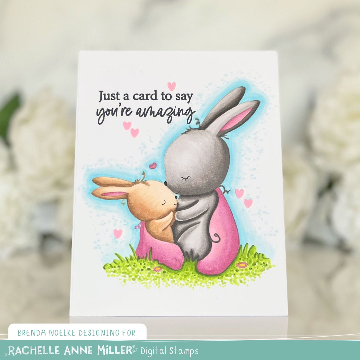 'Mother and Baby Bunny' Digital Stamp