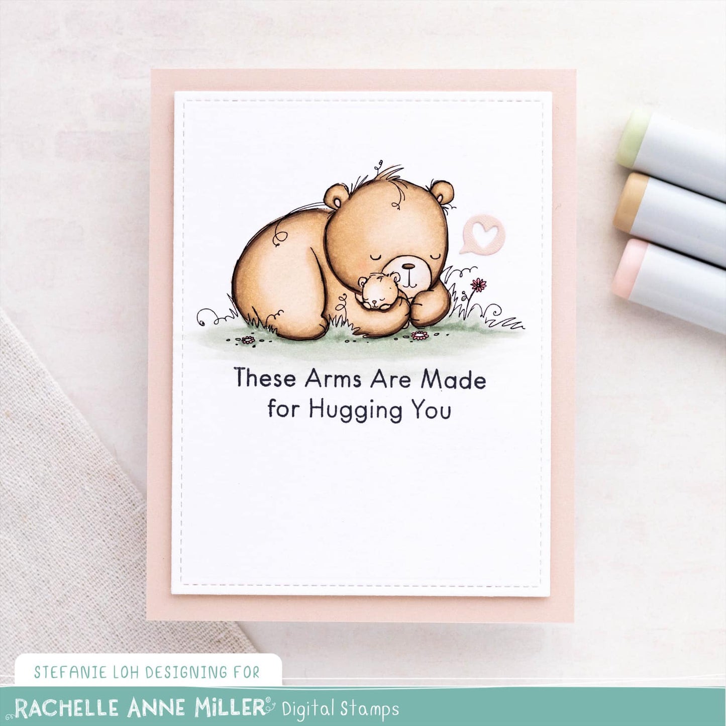 'Mother and Baby Bear' Digital Stamp