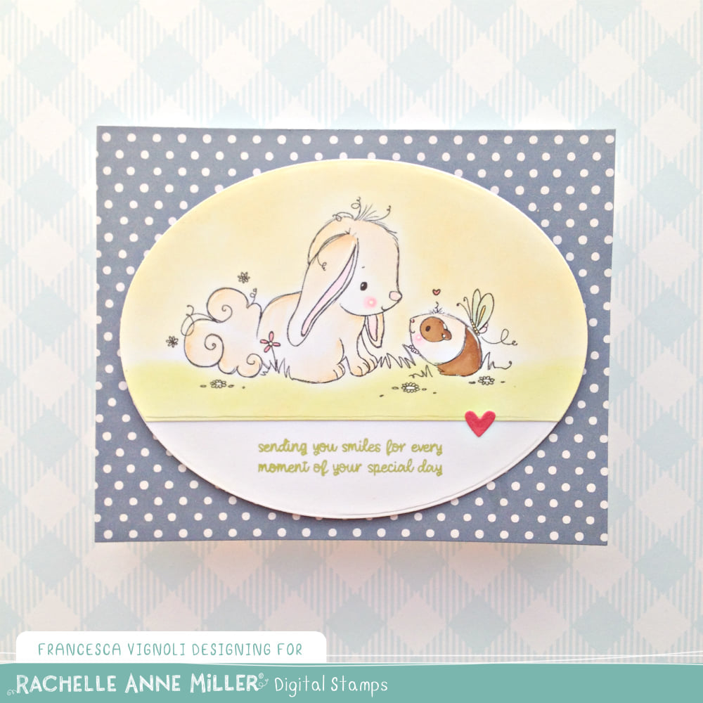 'Bunny & Guinea: Smile' Digital Stamp