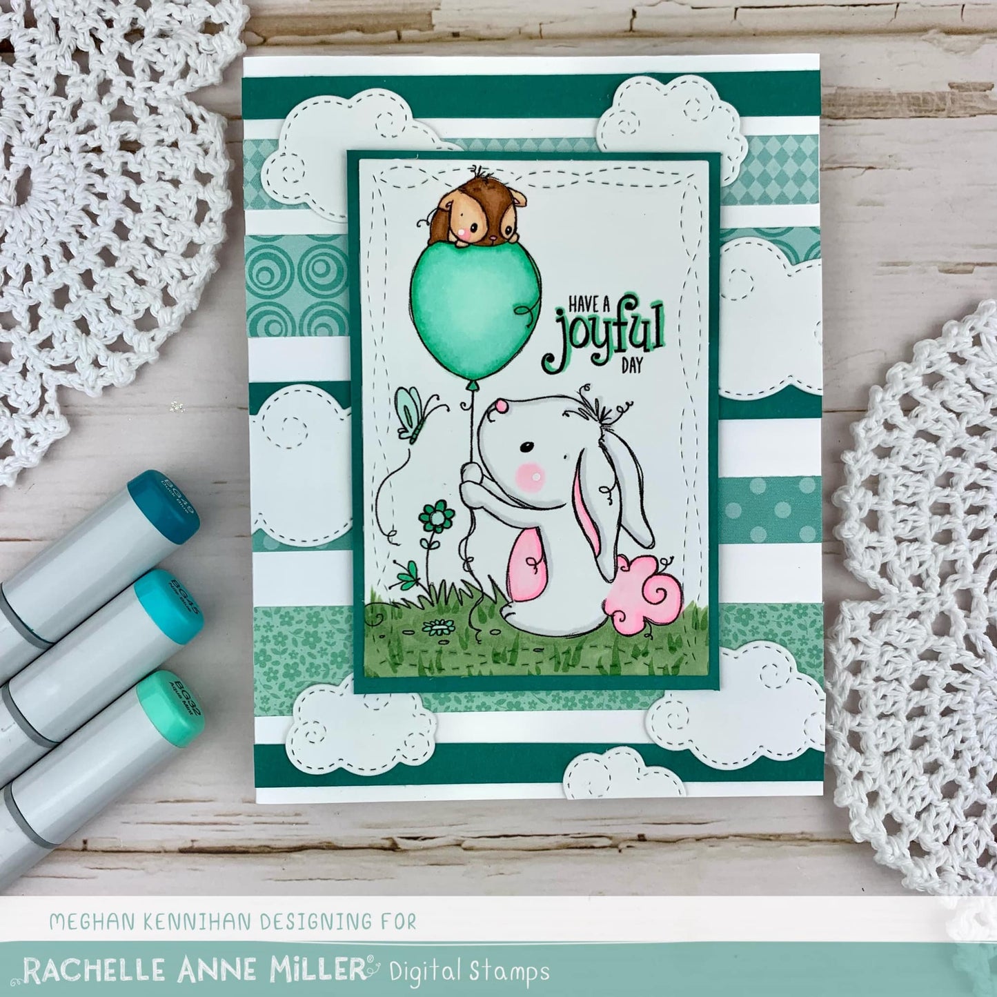 'Bunny & Guinea: Balloon' Digital Stamp