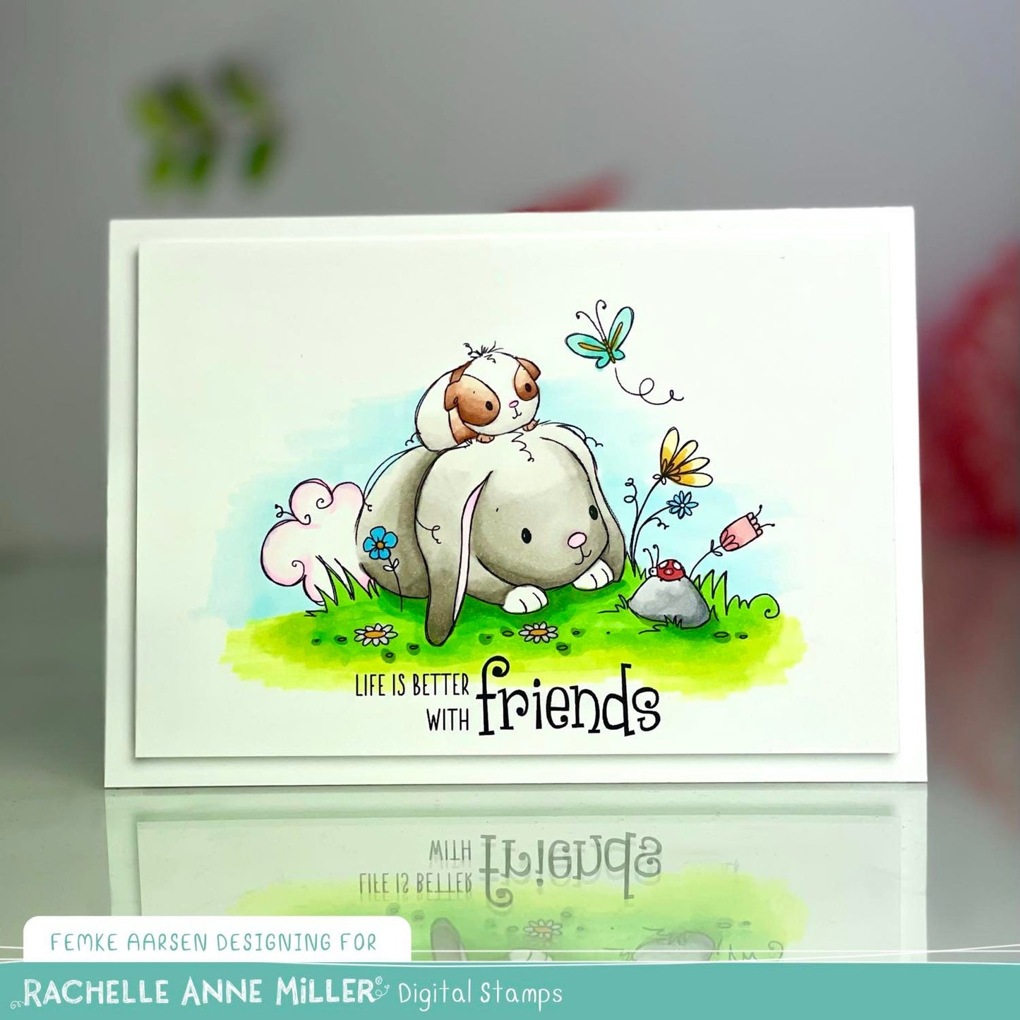 'Bunny & Guinea: Ladybug' Digital Stamp