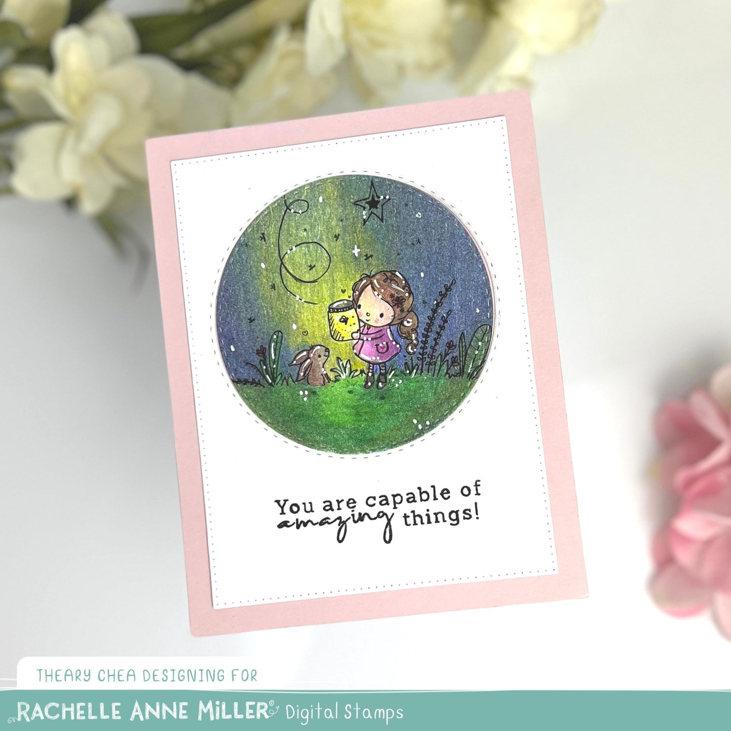 'Chasing Fireflies' Digital Stamp