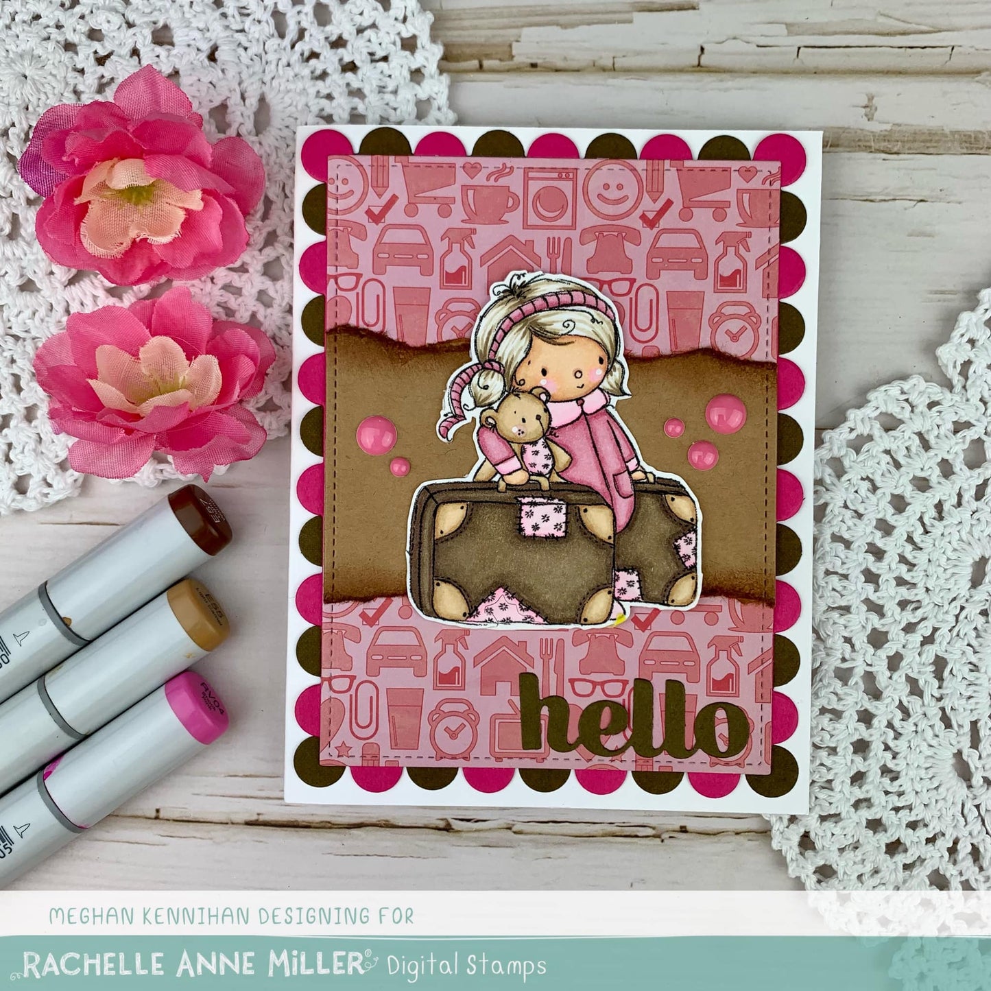 'Teddy Travels' Digital Stamp