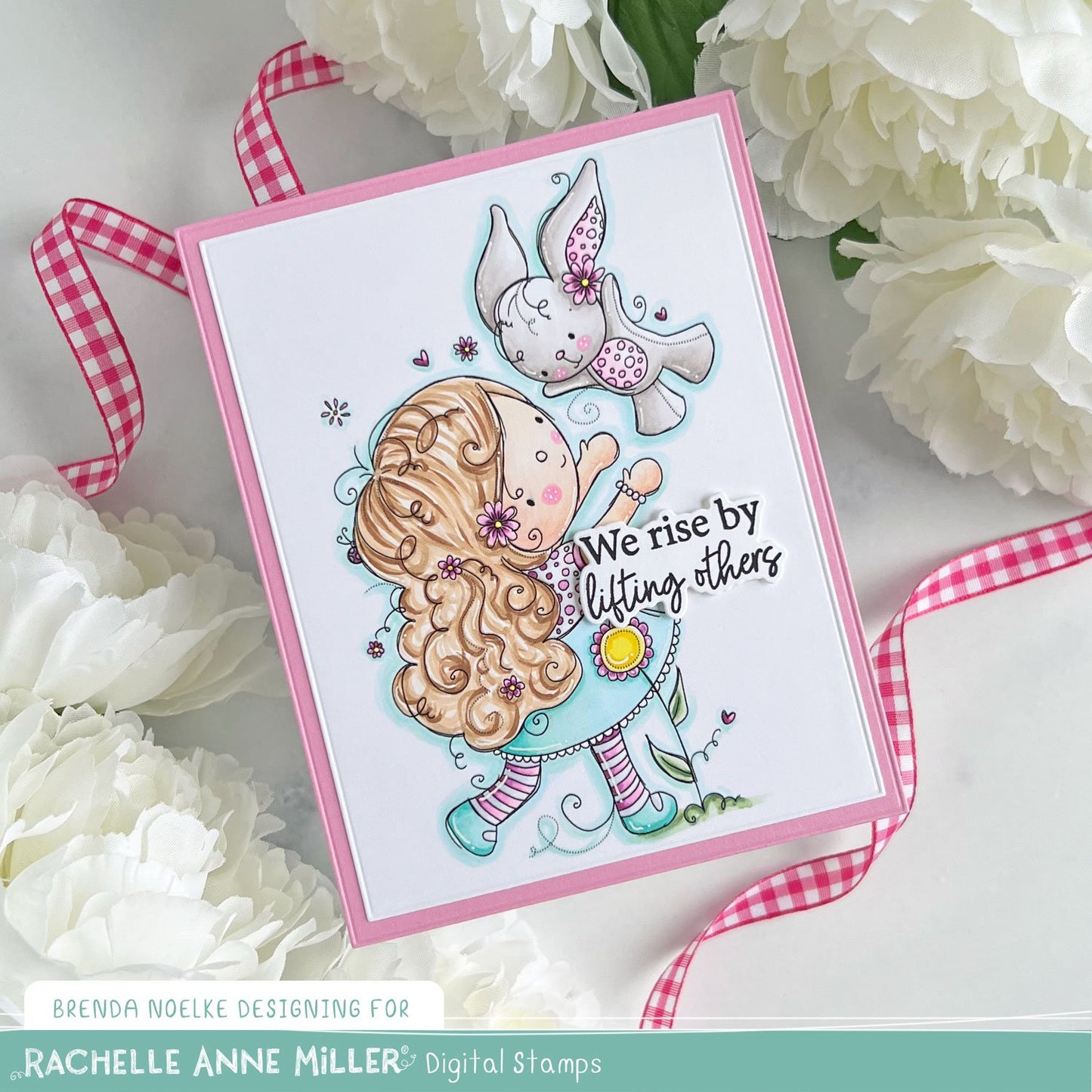 'Girl & Bunny' Digital Stamp