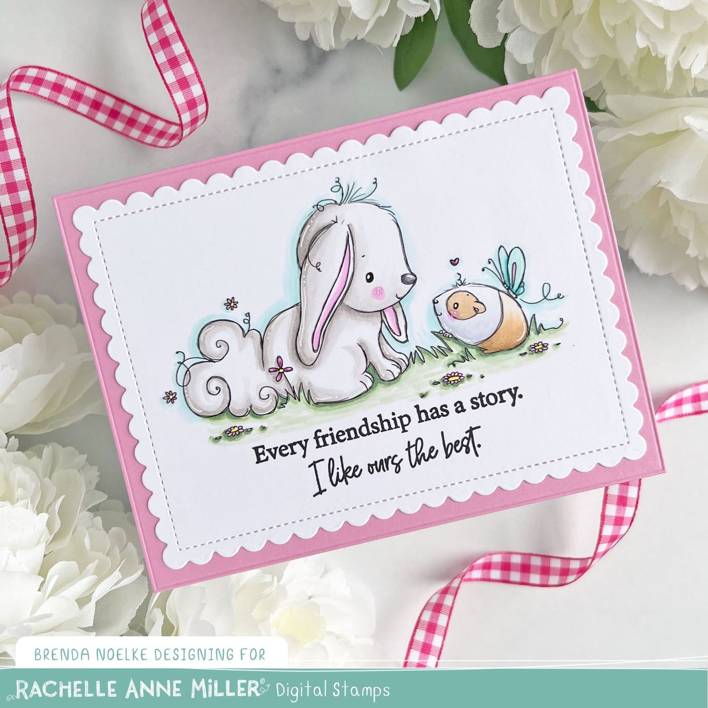 'Bunny & Guinea: Smile' Digital Stamp