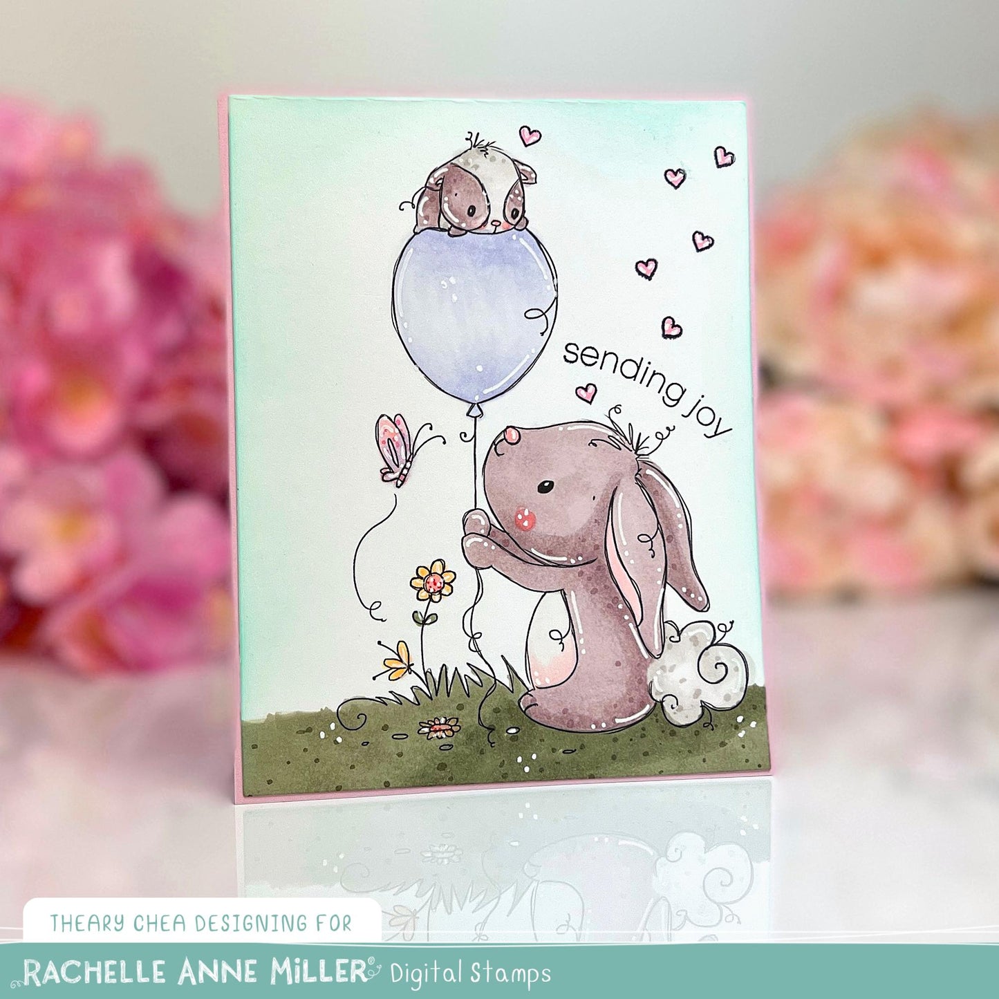 'Bunny & Guinea: Balloon' Digital Stamp