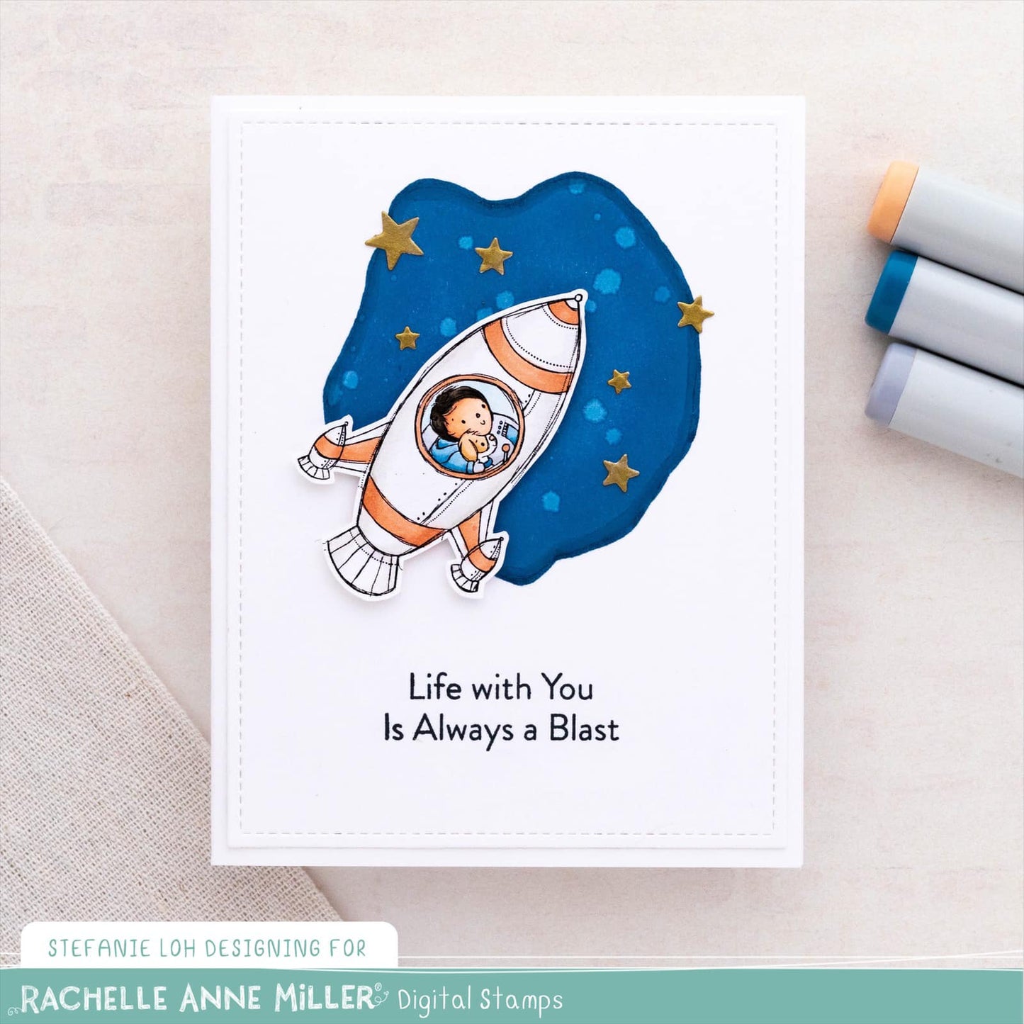 'Space Rocket' Digital Stamp