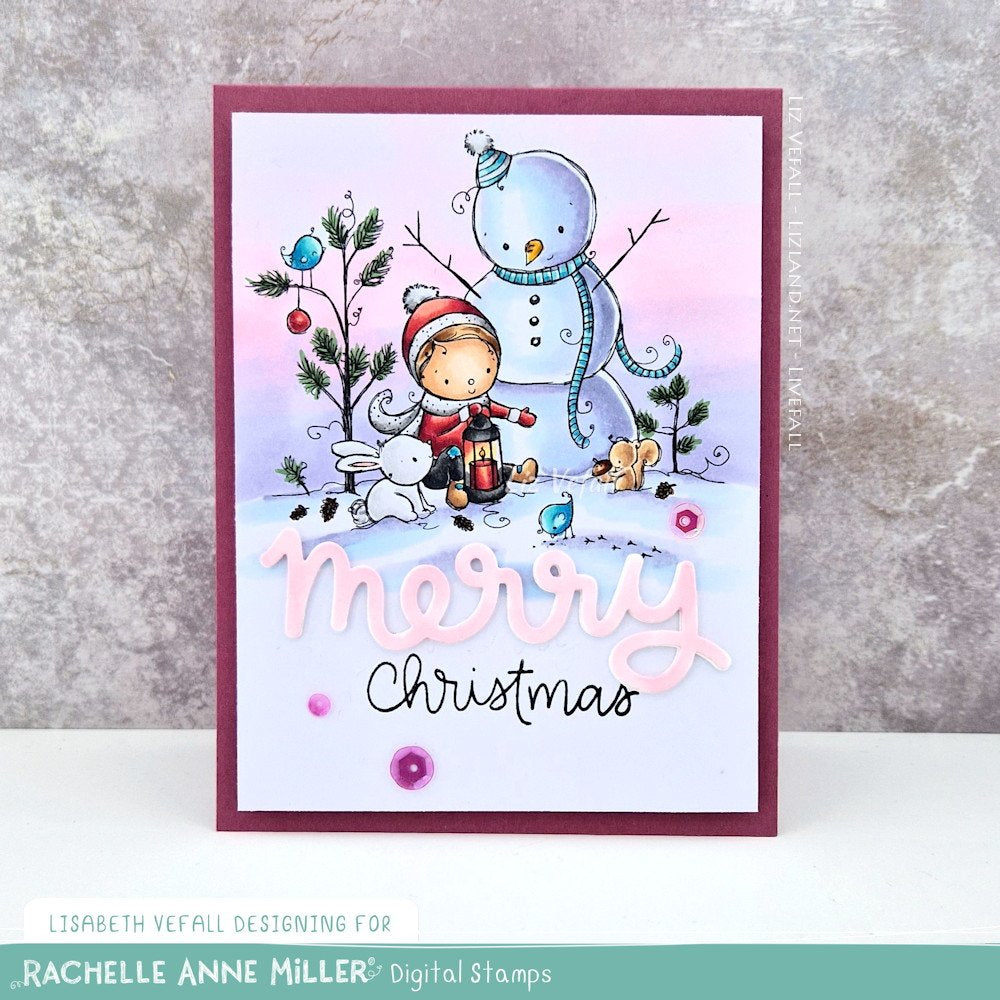 'Woodland Snowman' Digital Stamp