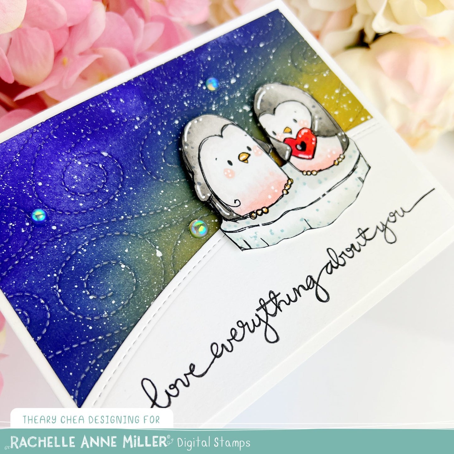 'Penguin Chill' Digital Stamp