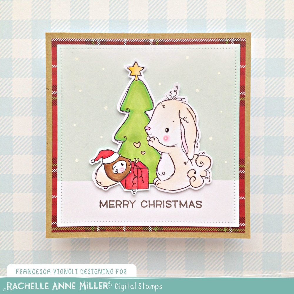 'Bunny & Guinea: Christmas Gift' Digital Stamp