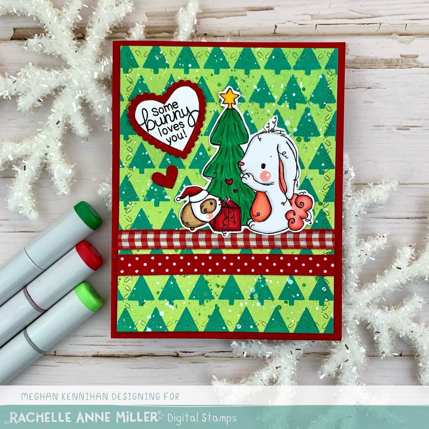 'Bunny & Guinea: Christmas Gift' Digital Stamp